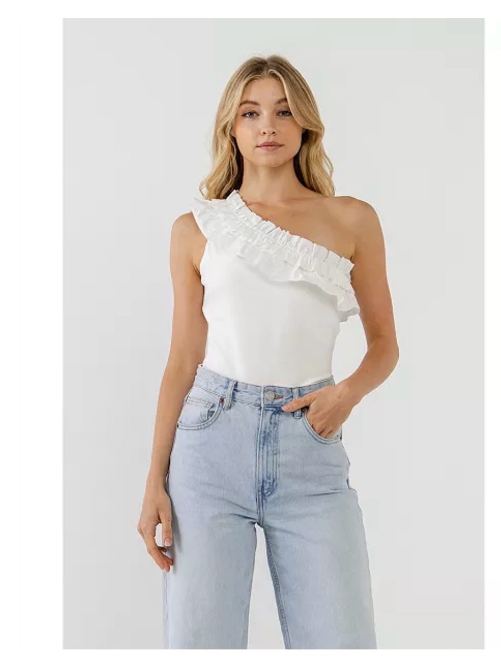Endless Rose One-Shoulder Ruffle Bodysuit